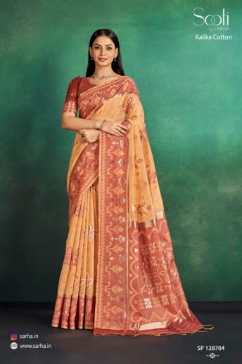 Kalika Cotton By Sarha Printed Designer Saree Suppliers In India